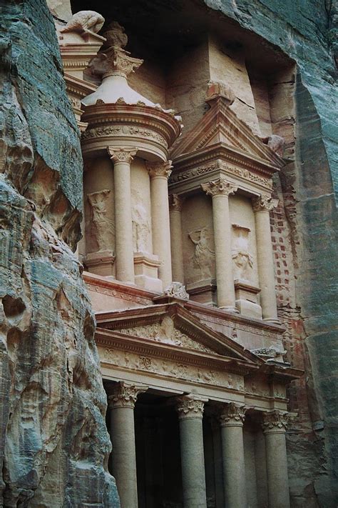 treasury, khazne firaun al, temple, petra, the red, the colorful, siq, jordan, nabataeans ...