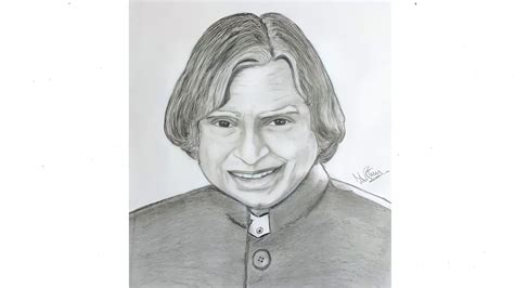 APJ ABDUL KALAM DRAWING step by step for beginners | Pencil sketch - YouTube