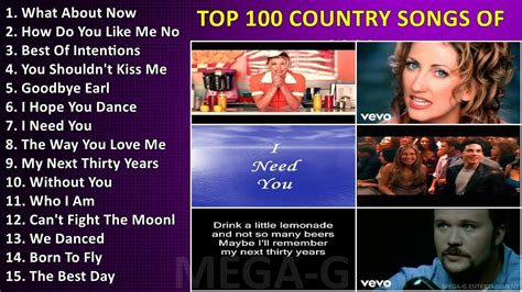 Top 100 Country Songs of 2000 ~ Best Country Songs - YouTube