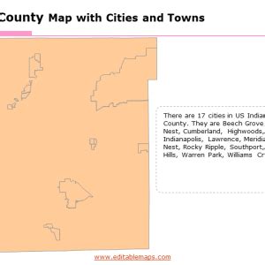 Indiana Marion County map - Editable PowerPoint Maps