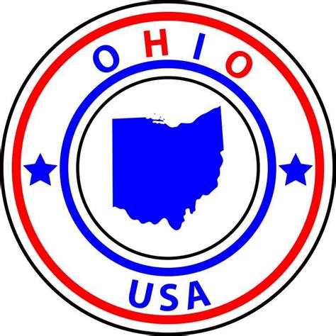 5in x 5in State Circle Ohio Sticker Vinyl Bumper Sticker Sign Hobby Decal