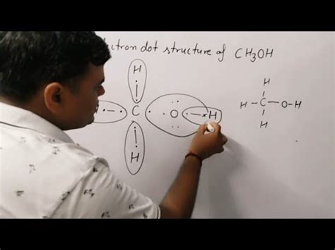 Lewis structure of CH3OH methanol electron dot structure class 10 easy ...