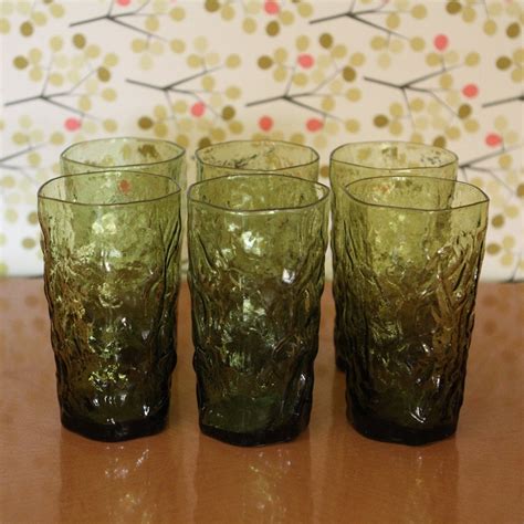 Vintage Green Drinking Glasses