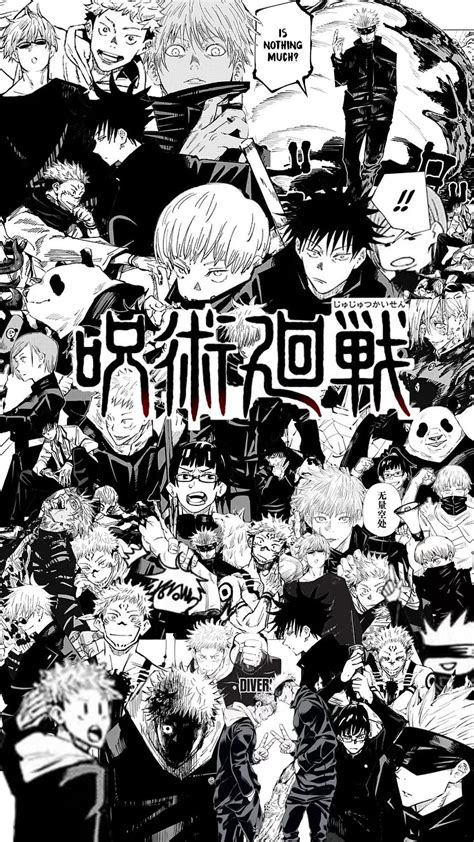 Anime Manga Black And White, Jujutsu Kaisen Collage HD phone wallpaper | Pxfuel