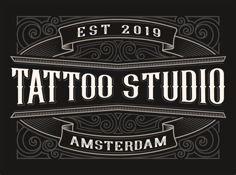 Vintage logo for tattoo studio 560539 Vector Art at Vecteezy