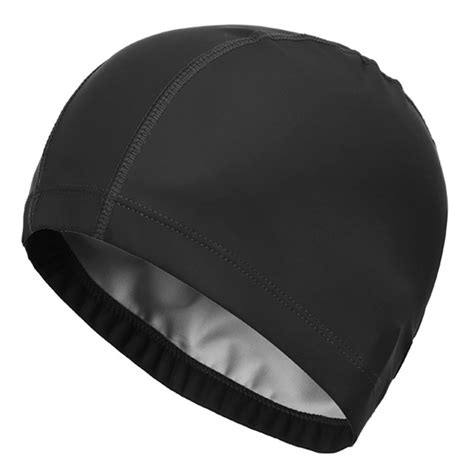 Adult Waterproof PU Coating Stretchy Swimming Cap Keep Long Hair Dry Ear Protection Swim Cap ...