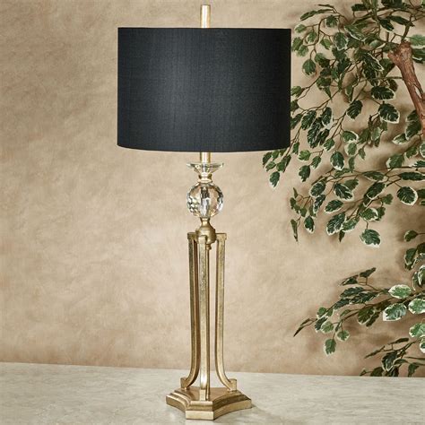 Everston Aged Gold Table Lamp with Black Shade