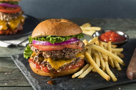 Homemade Cheese Smash Burger Stock Photo - Image of hamburger, american: 79613856