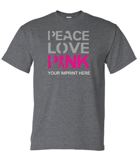 Cancer Awareness Shirt: Peace Love Pink - NIMCO, Inc. | Prevention ...