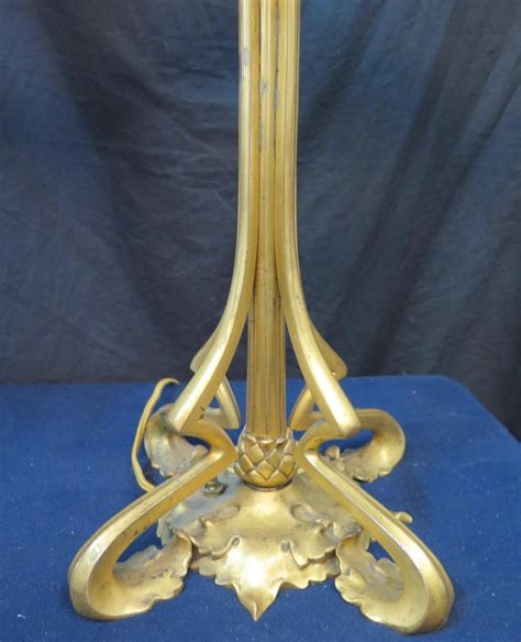 Vintage Doré Bronze and Alabaster Art Nouveau Period Lamps Pair For Sale at 1stDibs