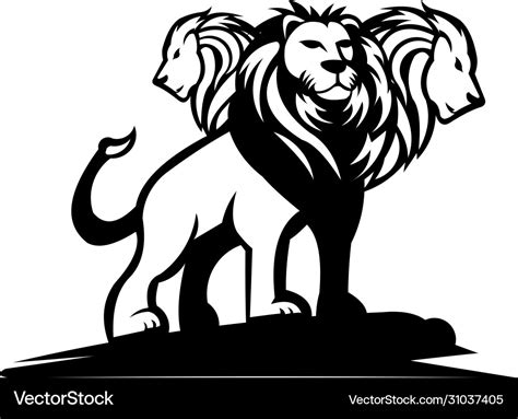 Lion crest three logo Royalty Free Vector Image