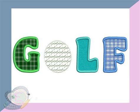 Golf Applique Machine Embroidery Design - Etsy