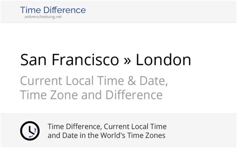 Time Difference: San Francisco, United States » London, United Kingdom