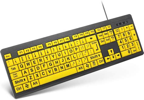 Buy TANIX Large Print Computer Keyboard Wired USB Keyboard Big Print ...