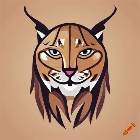 Smiling lynx logo design on Craiyon