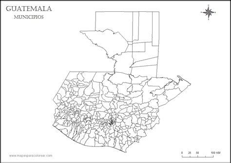 Mapas de Guatemala para colorear