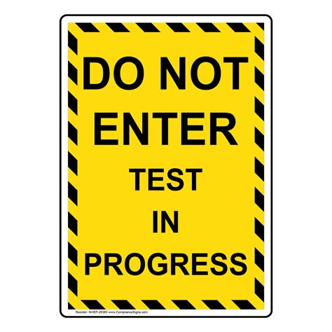 Printable Testing In Progress Sign