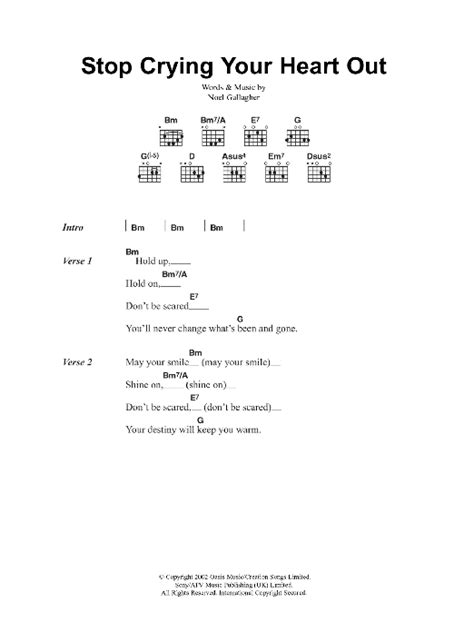 Stop Crying Your Heart Out by Oasis - Guitar Chords/Lyrics - Guitar Instructor