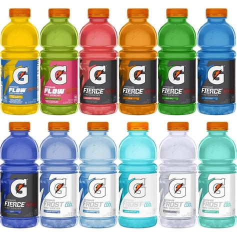 Gatorade Thirst Quencher Sports Drink Variety Pack, 20 oz Bottles, 12 Count Sampler - Walmart ...