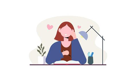 Girl writing in journal or diary of illustration 36290969 Vector Art at ...