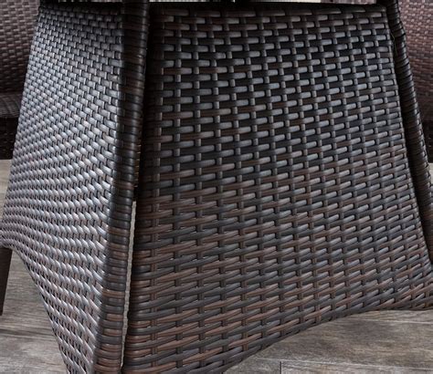 Buy Dark Brown Wicker And Rattan 4 Seater Dining Outdoor Patio Set at ...