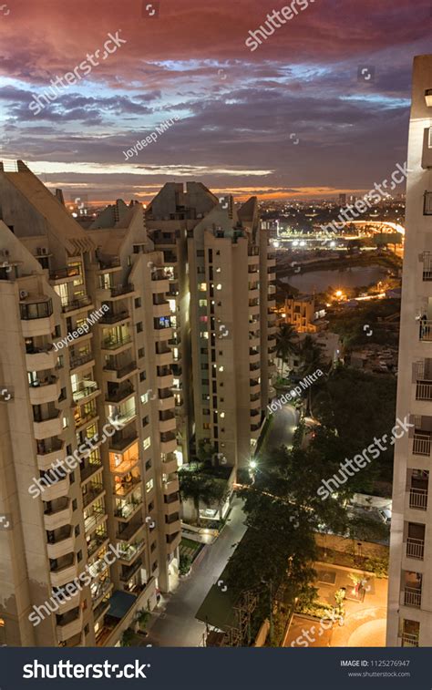 Bangalore Bengalurus Skyline Dusk Sunset Mahadevpura Stock Photo ...