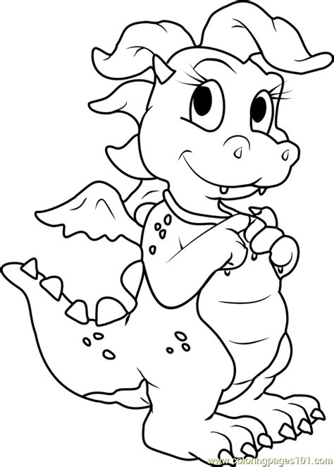 Dragon Tales Cassie Pink Dragon Coloring Page for Kids - Free Dragon ...