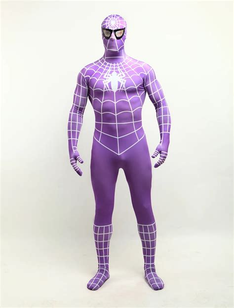 Spiderman costume superhero purple color spider man costumes cosplay ...