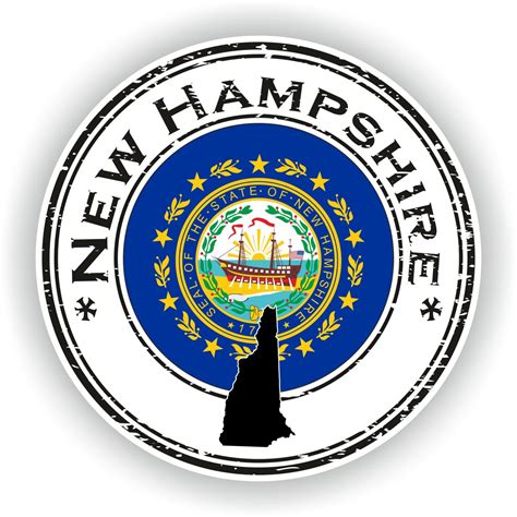 New Hampshire Seal Sticker Round Flag for Laptop Book Fridge - Etsy