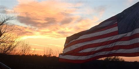 An American flag sunset