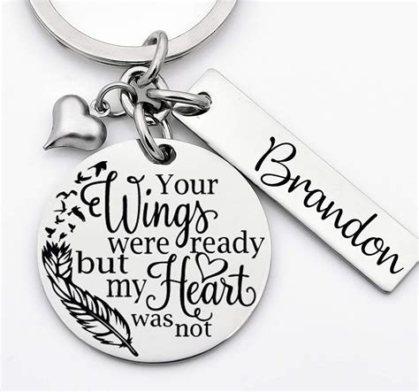 Amazon.com: Memorial key chain, stainless steel key chain, personalization available, name or ...