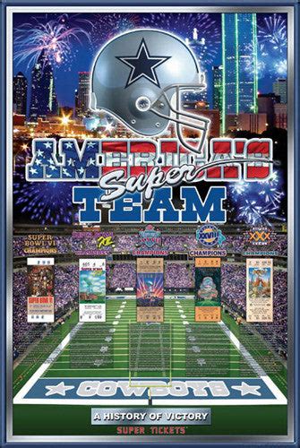 Dallas Cowboys "History of Victory" 5-Time Super Bowl Champs Poster ...