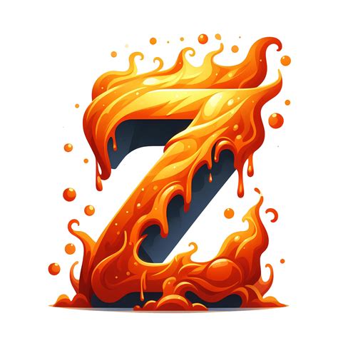 AI generated Letter Z of Fire, with cartoon style, transparent background 36271943 PNG