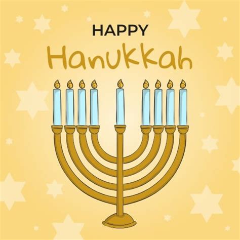 Personalize this Linear Flat with Stars Pattern Hanukkah Square Card design online