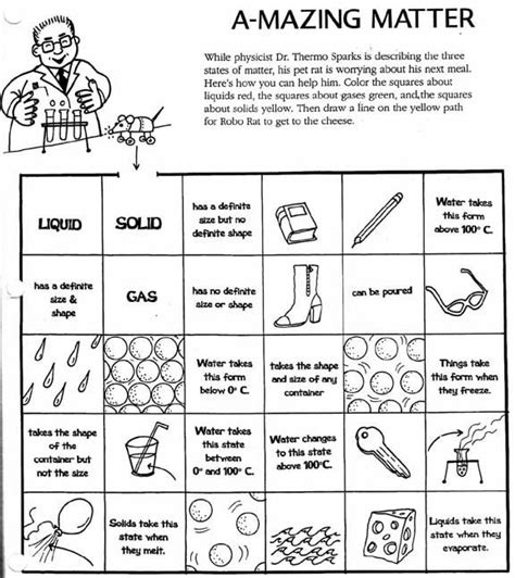 Solid Liquid Gas Worksheets For Kindergarten