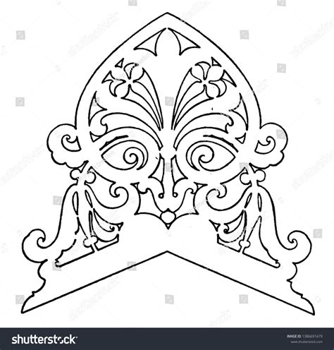 Bargeboard Perforated Crest Free Ornament Perforated Stock Vector ...