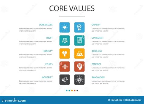 Core Values Infographic 10 Option Stock Vector - Illustration of trendy ...