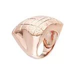 18K Rose Gold-Plated Square Ring, Color: Rose