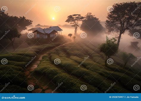 Tea Plantation at Sunrise in Munnar, Kerala, South India Stock Illustration - Illustration of ...