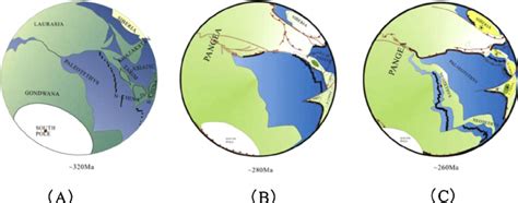 Evolution of the Paleo-Tethys Ocean from ∼ 320 Ma to 260 Ma (simplified... | Download Scientific ...