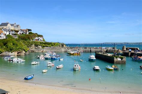 Newquay Harbour, Newquay in Cornwall Stock Photo - Image of beach ...