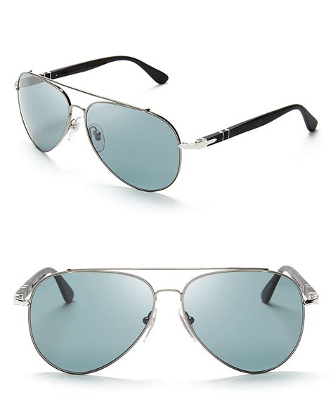 Lyst - Persol Polarized Metal Pilot Aviator Sunglasses in Metallic for Men