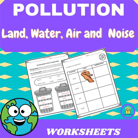 Pollution Worksheets Water Air Land Noise - Made By Teachers