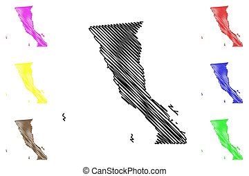 Baja california vector color map. | CanStock