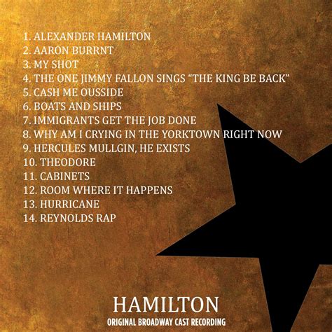 I had my girlfriend guess Hamilton songs and made a cover for it ...