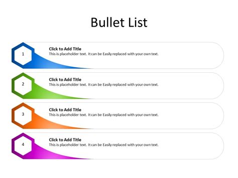 PPT Slide-Bullet List - 4 Bullets - Multicolor