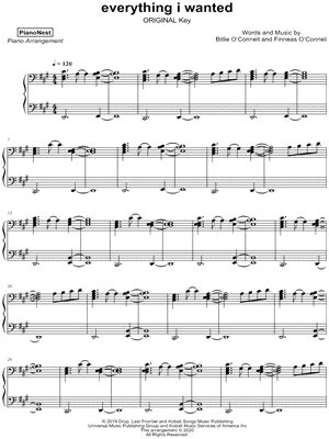 "everything i wanted" Sheet Music - 52 Arrangements Available Instantly - Musicnotes