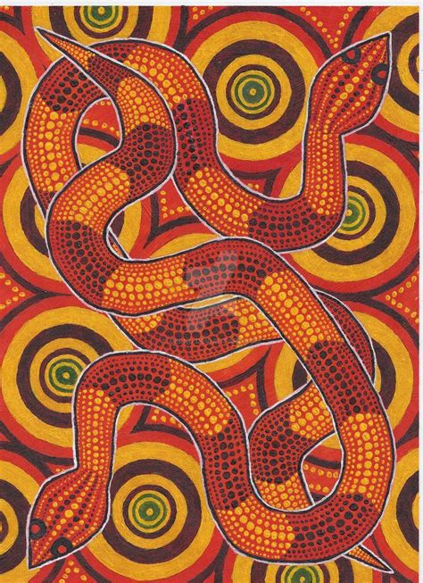 Aboriginal Snakes by derng Aboriginal Art Animals, Aboriginal Art Australian, Aboriginal Art Dot ...