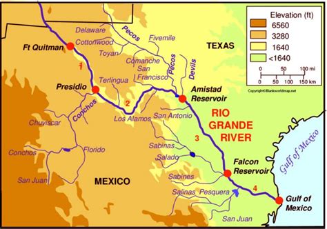 Rio Grande River Map | Rio Grande River Texas Map