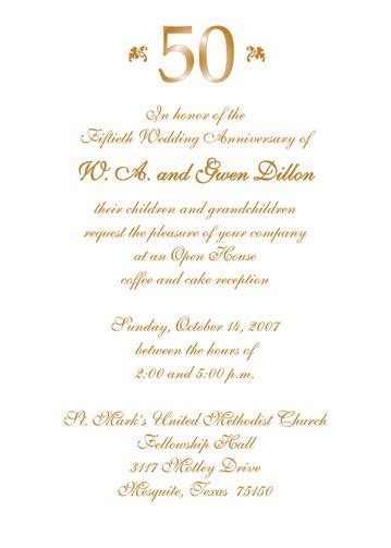 25 Personalized 50th Wedding Anniversary Party Invitations - AP-007 ...